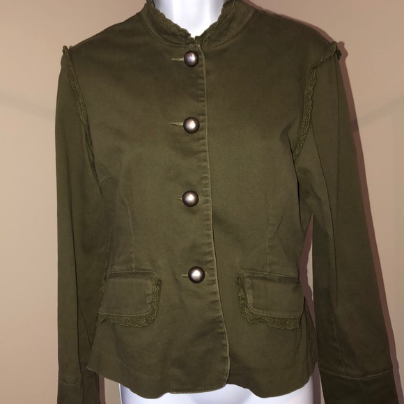 Anthropologie Jackets & Blazers - Anthropologie olive green tulle jacket